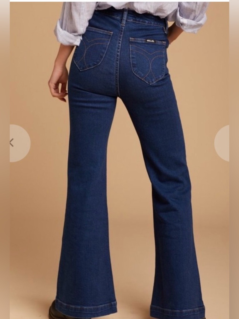 Rollas New NWOT east coast flare jeans 27 26 g’day mate wash high rise